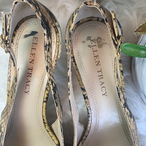 ELLEN Tracy snake print slingback heel shoes size 7.5 - Picture 6 of 13